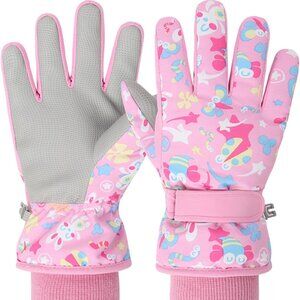 7-9 Y Winter Windproof Gloves for Kids Cute Snow Ski Gloves X003CJ7ZEV